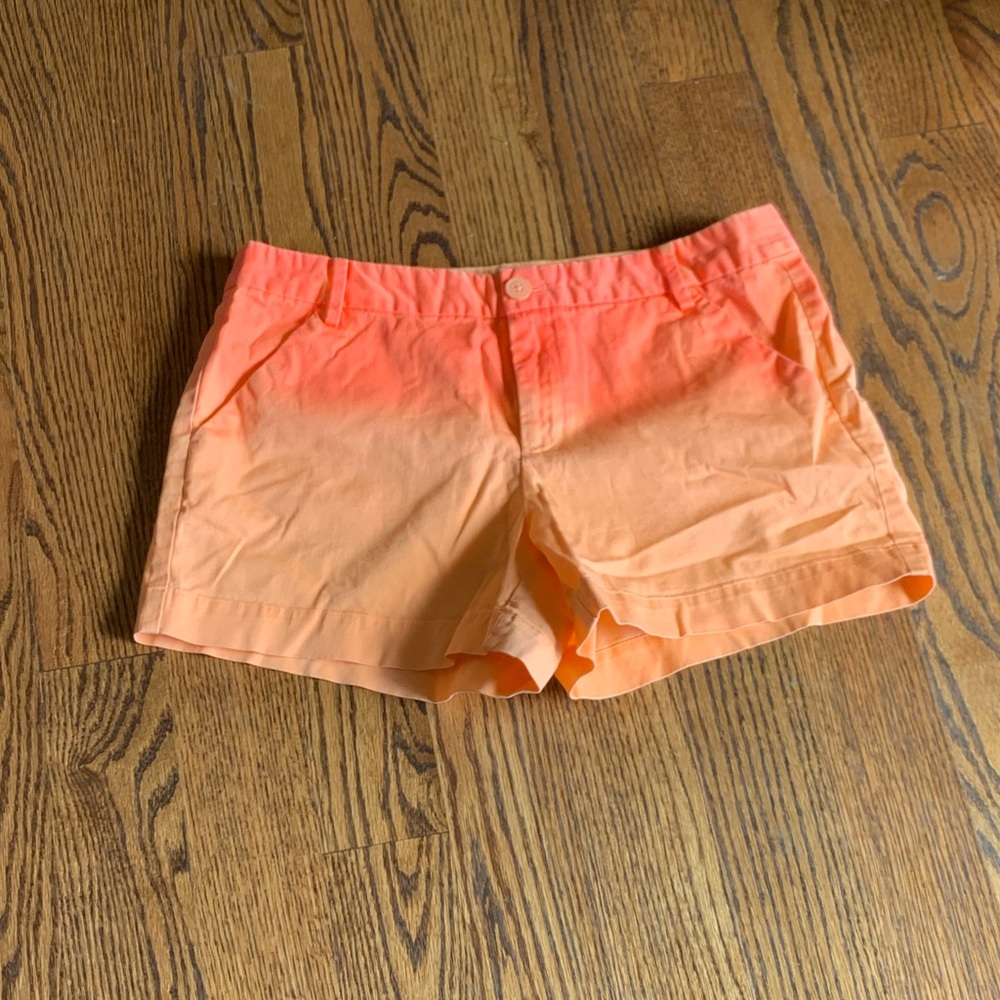 Neon orange ombré khaki shorts size 6 GAP